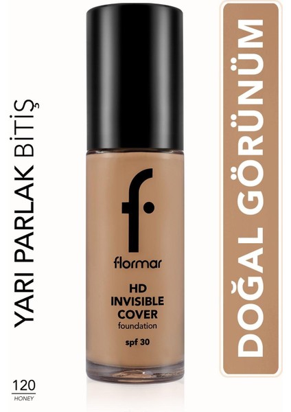 İnvisible Cover Hd Hafif Yapılı & Yarı Parlak Bitişli SPF30 Fondöten