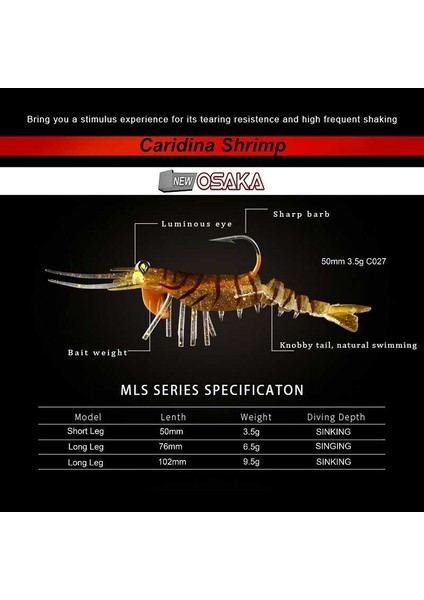 Naniwa Osaka Shi Baby 5cm 3.7 Gram Silikon Karides fırsatları