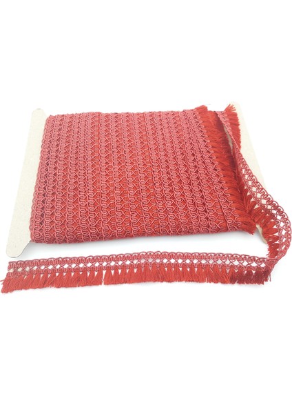 Kırmızı Şerit Saçaklı Tığişi Sutaşı Oyası 3 cm Boy (5 Mtsi) fiyatları