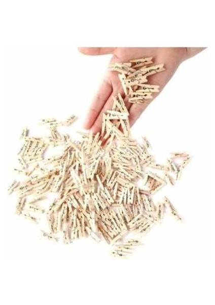 Dekoratif Mini Ahşap Mandal Karışık Renk 2,5 cm 50 Adet fiyatları