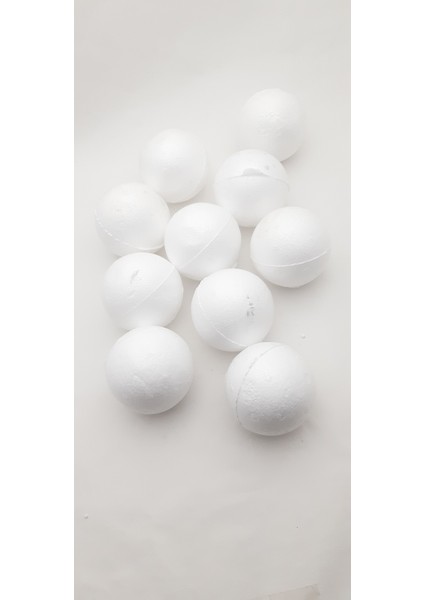6 cm Çapında 10 Adet Strafor Köpük Küre Top