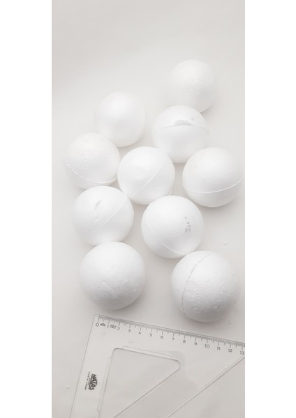 6 cm Çapında 10 Adet Strafor Köpük Küre Top