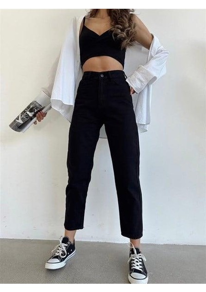 Deli Dolu Moda Kadın Mom Jeans Pantolon