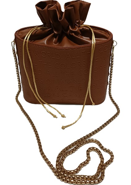 Kadın Taba Büzgülü Kova Modeli El ve Omuz Çanta