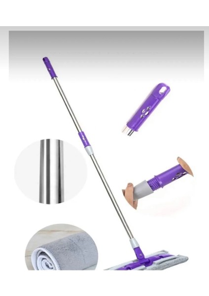 Mor Mandallı Kıskaçlı Istediğin Bezi Tak Yer Duvar Cam Silme Mopu (Mikrofiber Yedek Bez Hediyeli) indirimleri