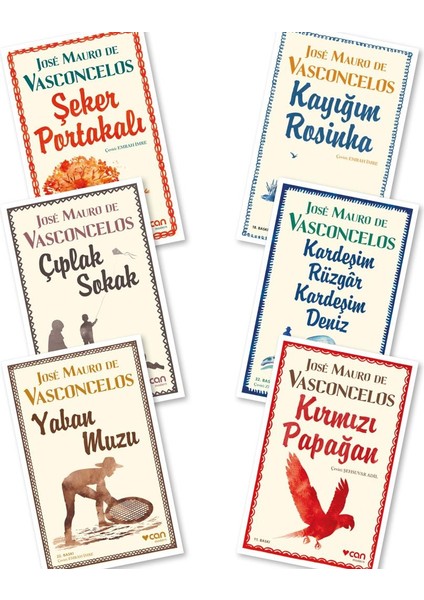 Çıplak Sokak - Şeker Portakalı - Kayığım Rosinha - Kırmızı Papağan - Yaban Muzu - Kardeşim Rüzgar Kardeşim Deniz 6 Kitap Set - Jose Mauro De Vasconcelos