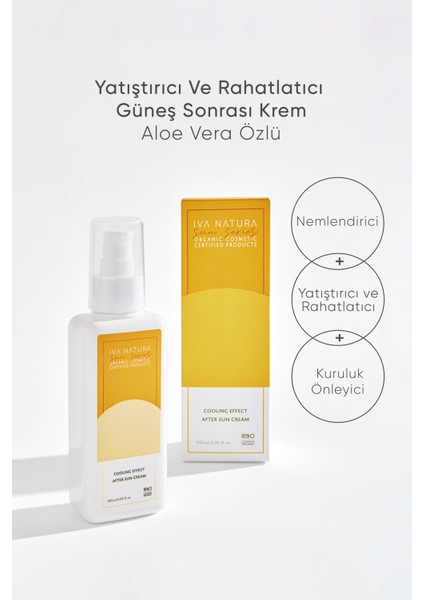 Organik Güneş Sonrası Kremi Aloe Vera Özlü 125 ML