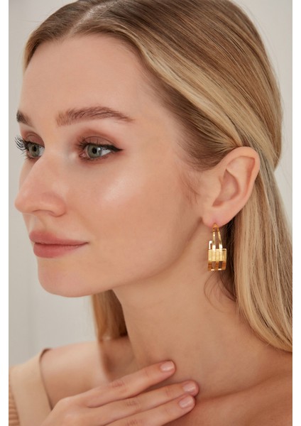 Kadın Encantosol Model Çelik Altın Kaplama Halkalı Günlük Elbise Kombin Tasarım Favori Stil Küpe indirimleri