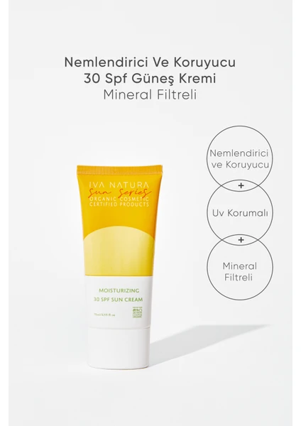 IVA NATURA Organik Nemlendirici ve Koruyucu 30 SPF Güneş Kremi 75 ML