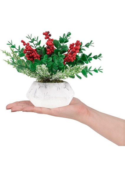 Karlı Kokinalı Yapay Yılbaşı Çiçeği