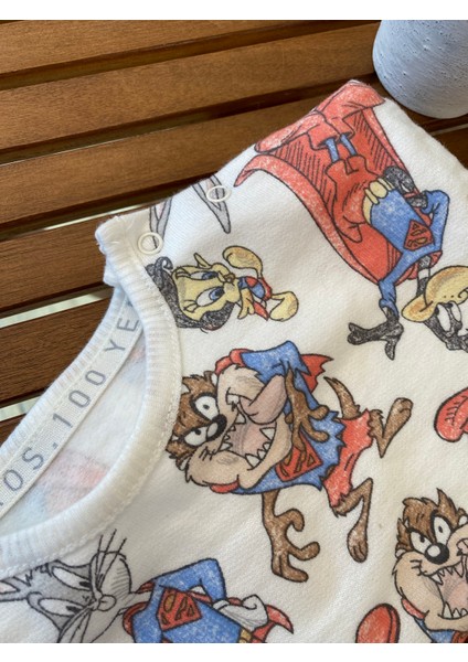 Babyaden Bugs Bunny Desenli Pamuklu Mevsimlik Unısex Bebek Alt Üst Takım fiyatları