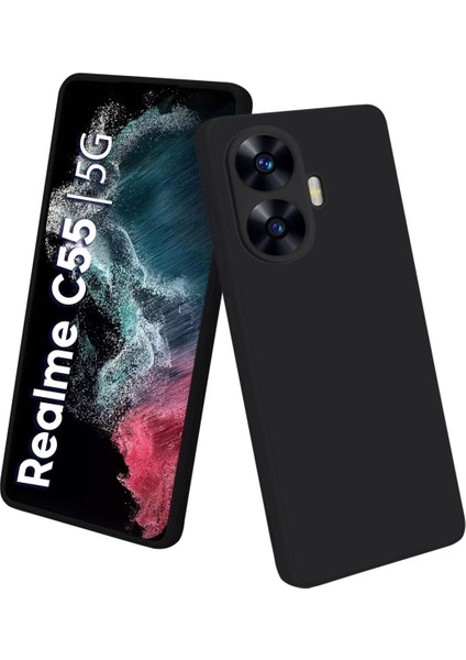 Realme C55 Kılıf Kamera Çıkıntılı Içi Kadife Lansman Yumuşak Dokulu Silikon Kapak