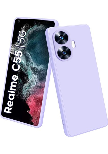 Realme C55 Kılıf Kamera Çıkıntılı Içi Kadife Lansman Yumuşak Dokulu Silikon Kapak