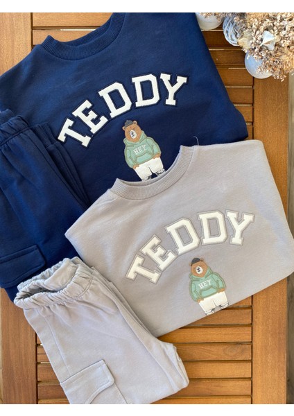 Babyaden Mint Yeşili/gri/lacivert Şardonsuz 2 Iplik Dokuma Unisex Çocuk Eşofman Takımı fiyatları