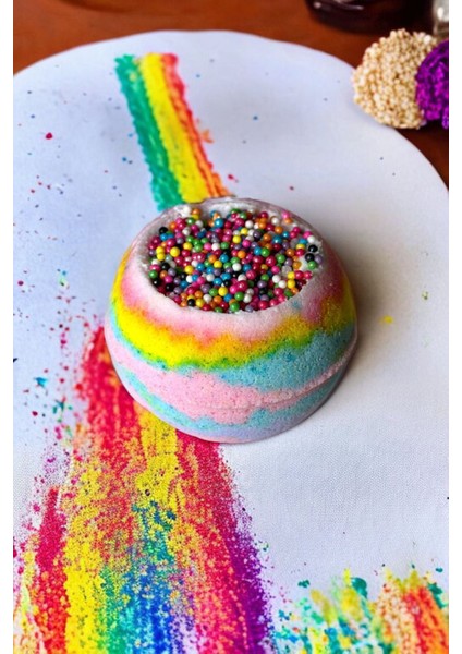 Rainbow Sprinkle Bath Bomb- Banyo Bombası- 1 Adet Banyo Topu - 1 x 115 gr