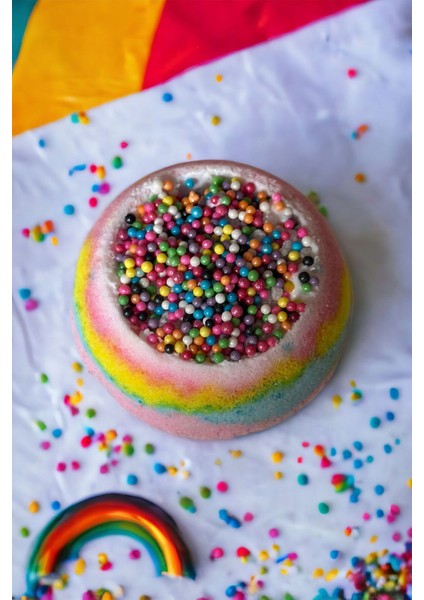 Rainbow Sprinkle Bath Bomb- Banyo Bombası- 1 Adet Banyo Topu - 1 x 115 gr
