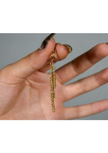 14 Ayar Altın Dorika Sallantılı Küpe 4,29 gr