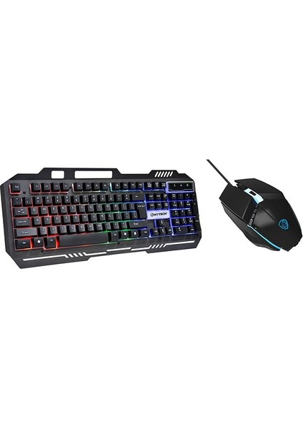Hytech HKM-X86 Quın Gökkuşağı Zemin Aydınlatmalı Gaming Klavye Mouse Set
