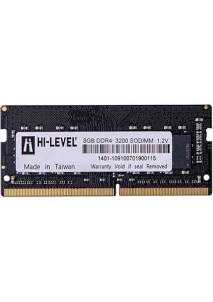 Hi-Level 8gb 3200MHZ Ddr4 1.2V Sodimm [HLV-SOPC25600D4/8G]