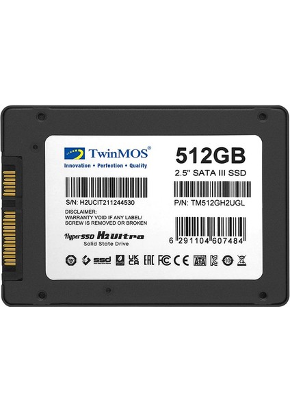 Twinmos 512GB 2.5" 580-550MB/S Sata Iıı SSD Gri (TM512GH2UGL)