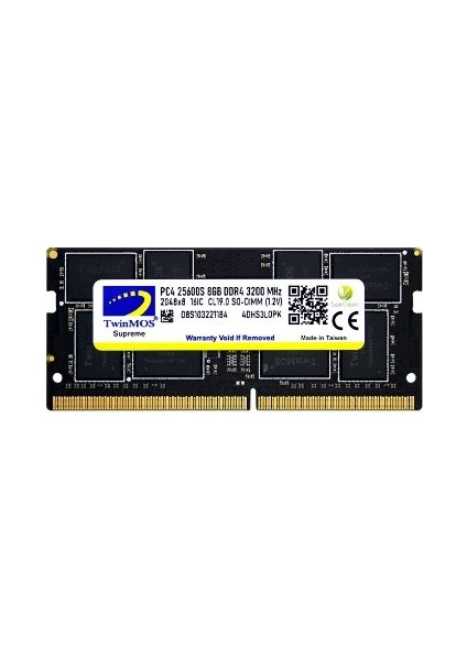 Twinmos 8 GB 3200MHZ MDD48GB3200N Ddr4 Notebook Ram