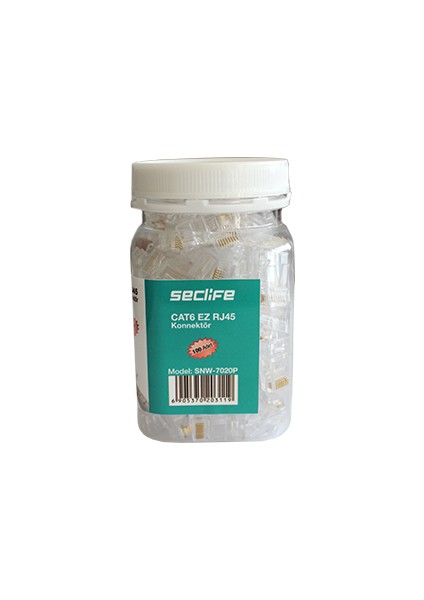 Seclife SNW-7020P Cat6 8P8C Çaplı (100 Ad.) RJ45 Konnektör