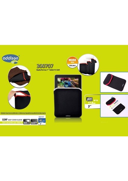 Addıson 300707 Siyah / Kırmızı 7'' Tablet Kılıfı
