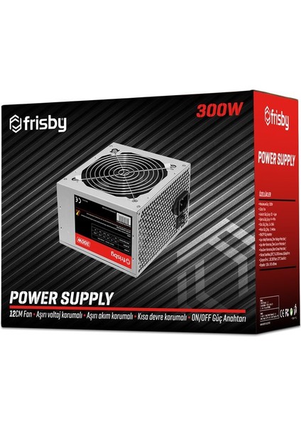 Frisby FR-PW30C12 300W 12CM Fan Atx Power Supply