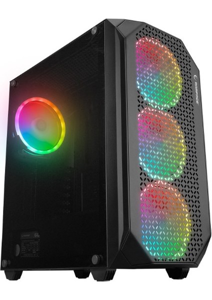 Rampage Zuko Metal Panel 600W 80 Plus Bronze 4 Adet Argb Oyuncu Kasası