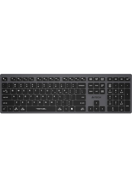 A4 Tech Fstyler FBX50C Gri Bluetooth+2.4g Nano Fn Şarjlı Multimedya Klavye