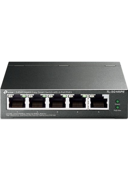 Tp-Link TL-SG105PE 5 Port 4 Port Poe+ 10-100-1000 Mbps Easy Smart Switch Çelik Kasa