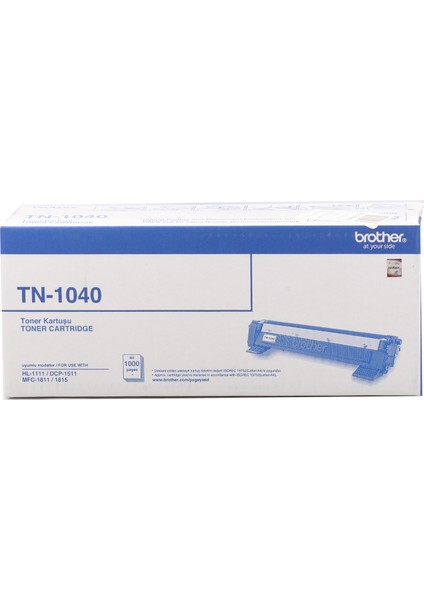 Brother TN-1040 1.000 Sayfa Black Siyah Toner HL-1111-1211 DCP-1511 MFC-1810-1811-1815-1911