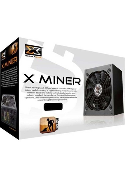Xıgmatek BT-1800 EN9757 X Mıner 1800W 92PLUS GOLD 14CM Fan power Supply