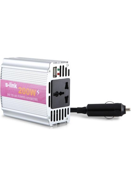 S-Link SL-200W 200W Çakmaktan Power Inverter