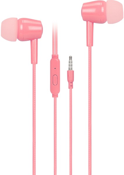 Asonic As1 Mobil Telefon Uyumlu Kulak Içi Pembe Mikrofonlu Kulaklık