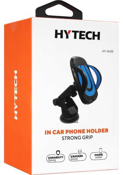 Hytech HY-XH25 Vantuz + Braketi 360 Derece Siyah-Mavi Telefon Tutucu