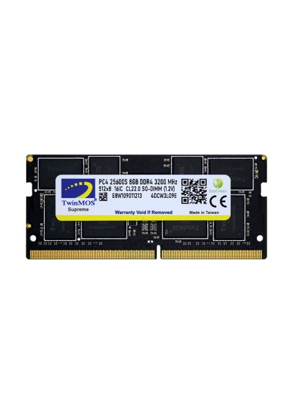 Twinmos 8gb, Ddr4, 3200MHZ, 1.2V Notebook Ram
