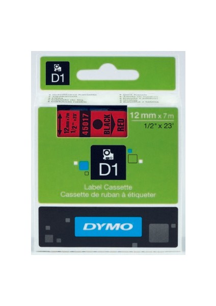 Dymo D1 12MMX7M Mavisiyah 45016