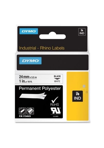 Dymo Rhinopro Isıyla Küçülen ŞERIT19MMX1,5M Sarı/siyah