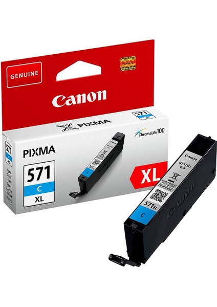 Canon CLI-571XL C Cyan Mavi Yüksek Kapasiteli Mürekkep Kartuş TS5050-9050
