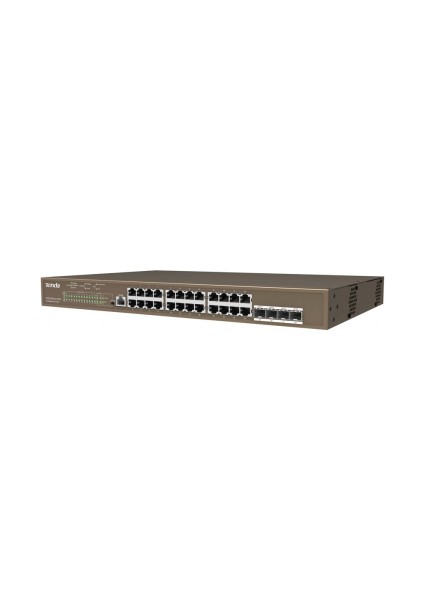 Tenda TEG5328P-24-410W, 24 Port, Gigabit, 24 Port Poe, 370W, 4 Port Gigabit Sfp , Yönetebilir, Rack Mount Switch