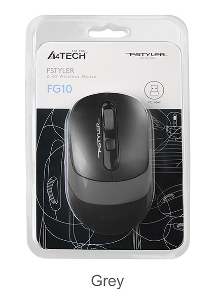 A4 Tech FG10S Silent Gri Nano Kablosuz Optik 2000 Dpı Mouse (Sessiz)