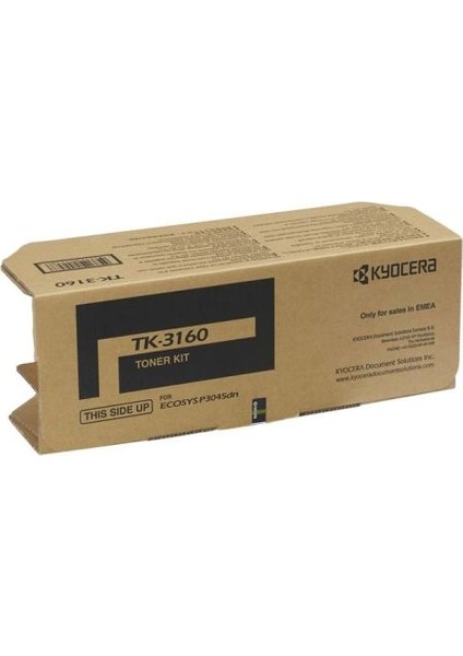 Kyocera TK-3160 Orjinal Fotokopi Toneri Ecosys M3145DN-3645DN P3045-3055-3060-3065 12.500 Sayfa