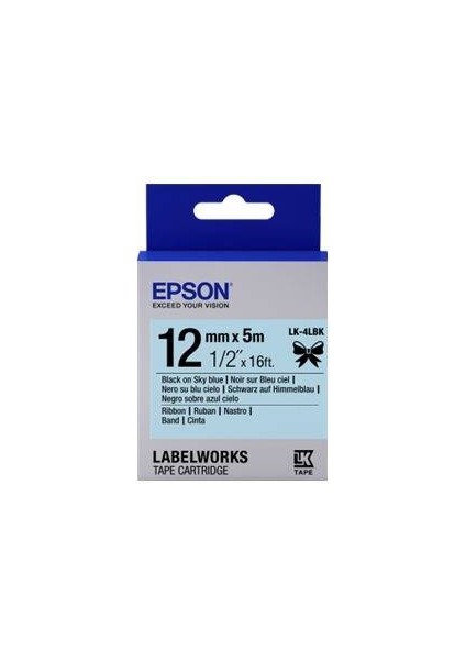 Epson Lk-4sbe Siyah Üzeri Mat Silver 12MM 9metre Etiket