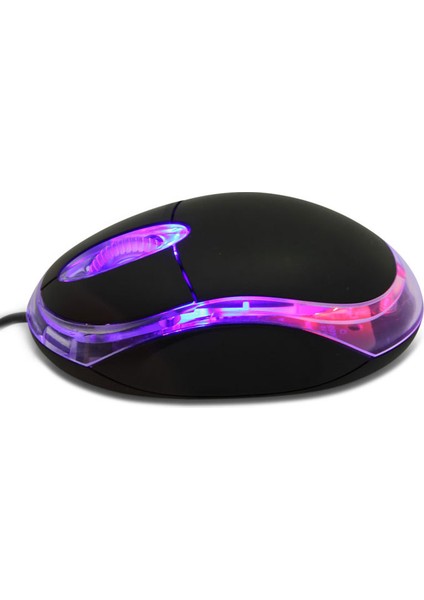 Everest KM-6809 USB Siyah Işıklı Optik Mouse