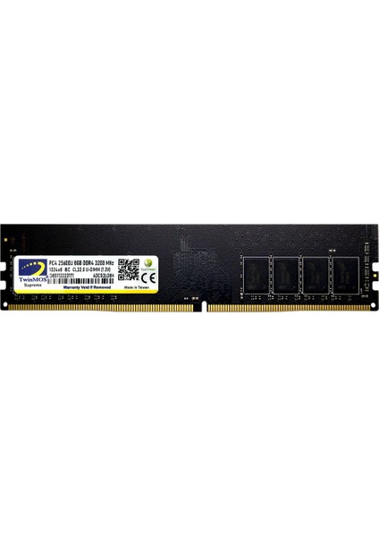 Twinmos MDD48GB3200D, 8gb, Ddr4, 3200MHZ, 1.2V Desktop Ram