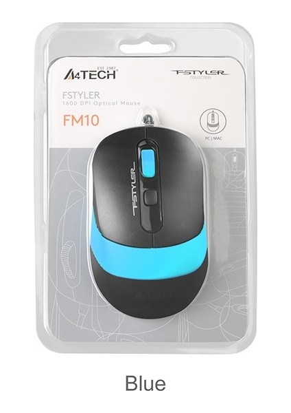 A4 Tech FM10 USB Fstyler Mavi Optik 1600 Dpı Mouse