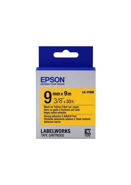 Epson Lk-3ybw Strong Siyah Üzeri Sarı 9mm 9metre Etiket