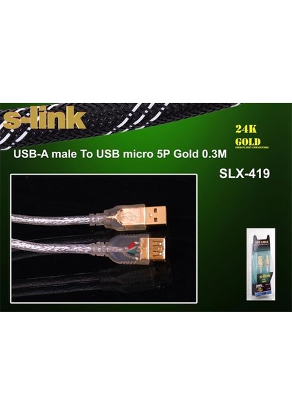 S-Link SLX-419 0.30MT Micro 5p Kamera Kablosu
