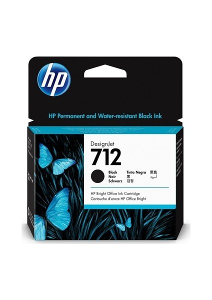 Hp 712 Black Siyah 80ML Plotter Kartuşu 3ED71A